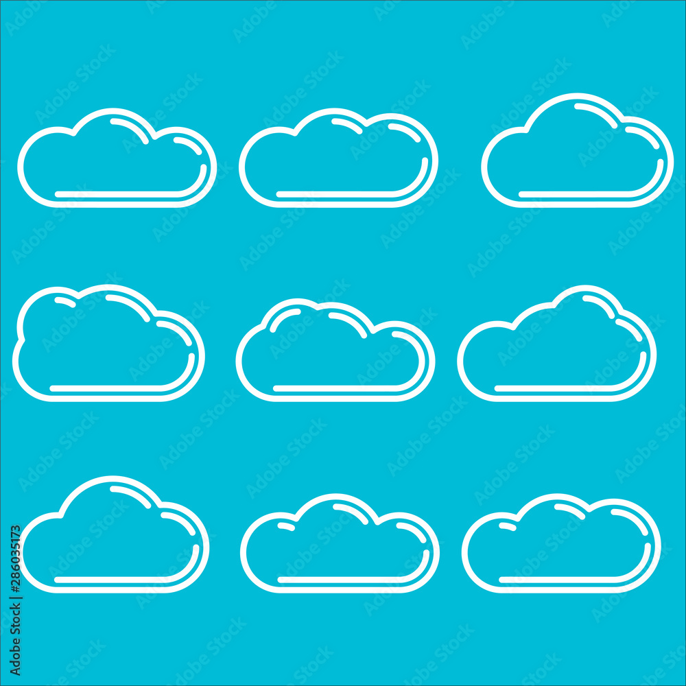 clouds set modern design creative outline vector clouds set modern design creative outline vector
