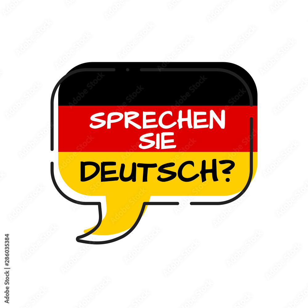 sprechen sie deutsch - do you speak german, bubble with germany flag