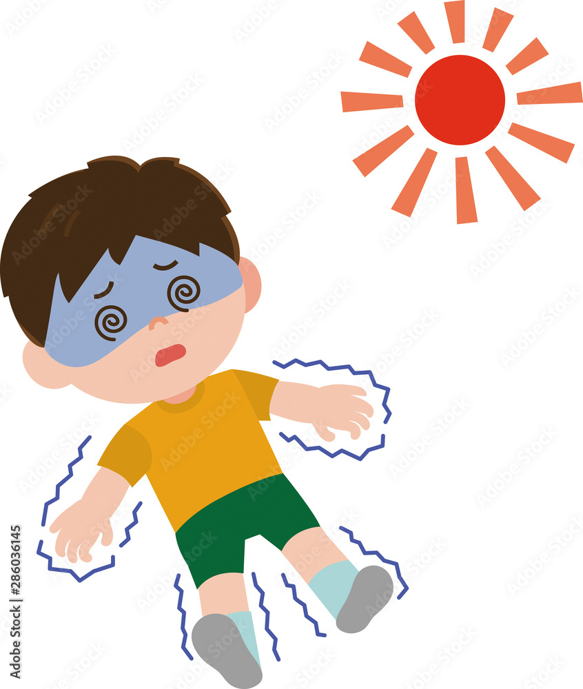 男の子 熱中症 度 イラスト Stock Vector Adobe Stock