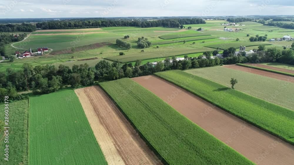 Aerial View of Amish Farms and Farmhouses Lancaster County Pennsylvania Aerial View of Amish Farms and Farmhouses Lancaster County Pennsylvania