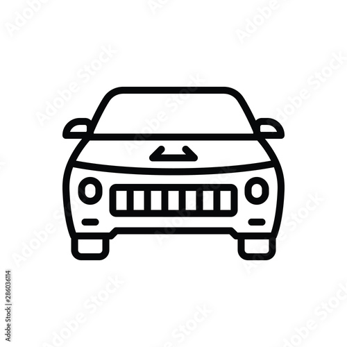 Black line icon for vehicle