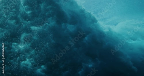 The beauty of a breaking wave from underwater
