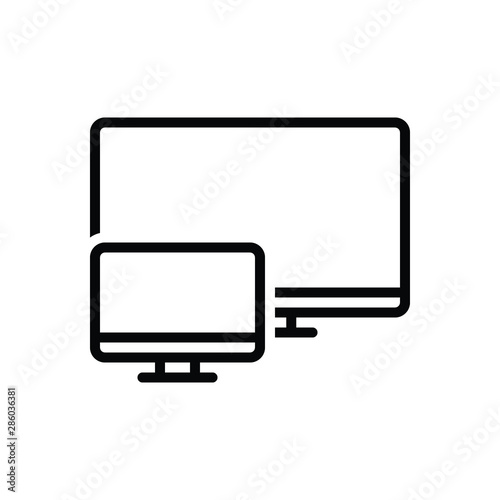 Black line icon for large big 