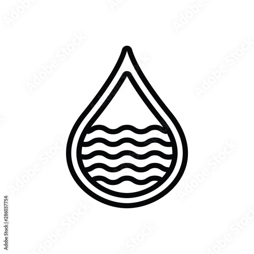 Black line icon for water 