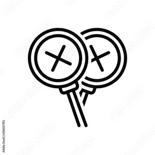 Black line icon for false 