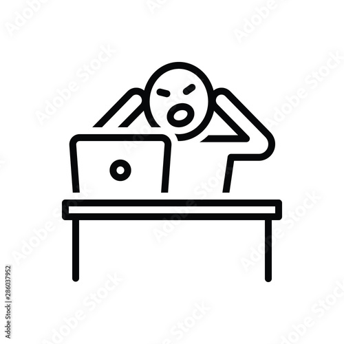 Black line icon for hate 