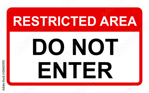 Vector Prohibited Sign Restricted Area