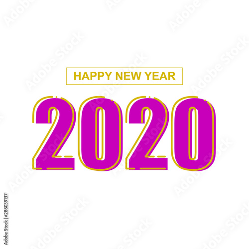 Happy New year 2020 Vector template.
