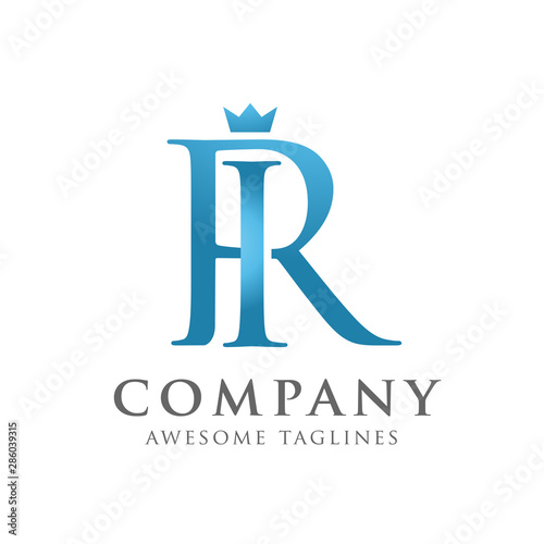 creative initial connected letters ri or ir  logo monogram style