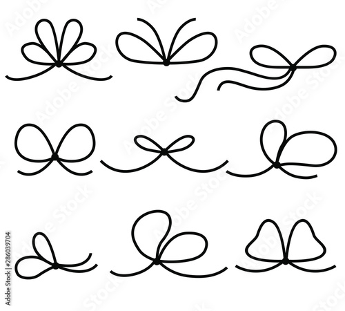 Vector illustrations of set of lace bows photo