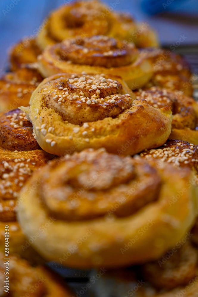 lots of home made cinneman and vanilla buns lots of home made cinneman and vanilla buns
