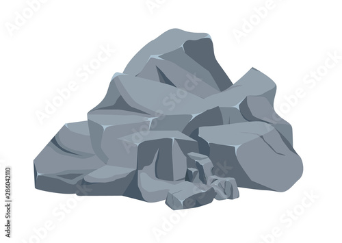 Rock stone set cartoon.