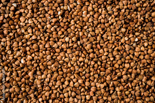 Buckwheat texture. Background image of buckwheat