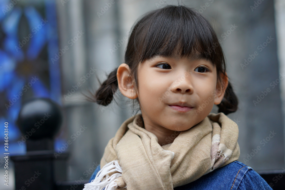 Portrait Asian cute little girl smiling happy Portrait Asian cute little girl smiling happy