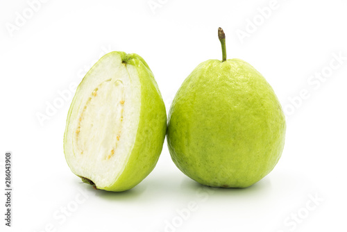 Fresh white guava isolated on white background