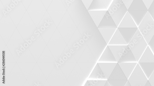 White Triangle Background With Copy Space (3D Illustration)