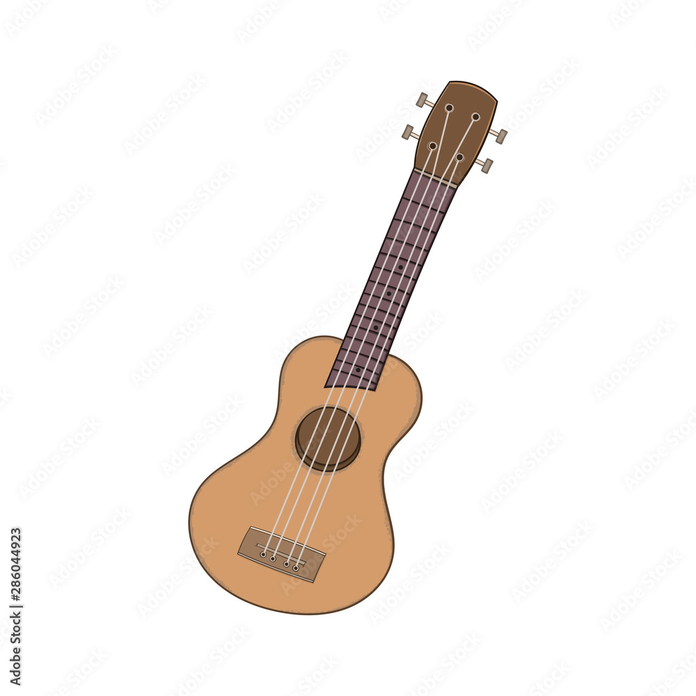 ukulele. isolated illustration on a white background in cartoon style. Design element.