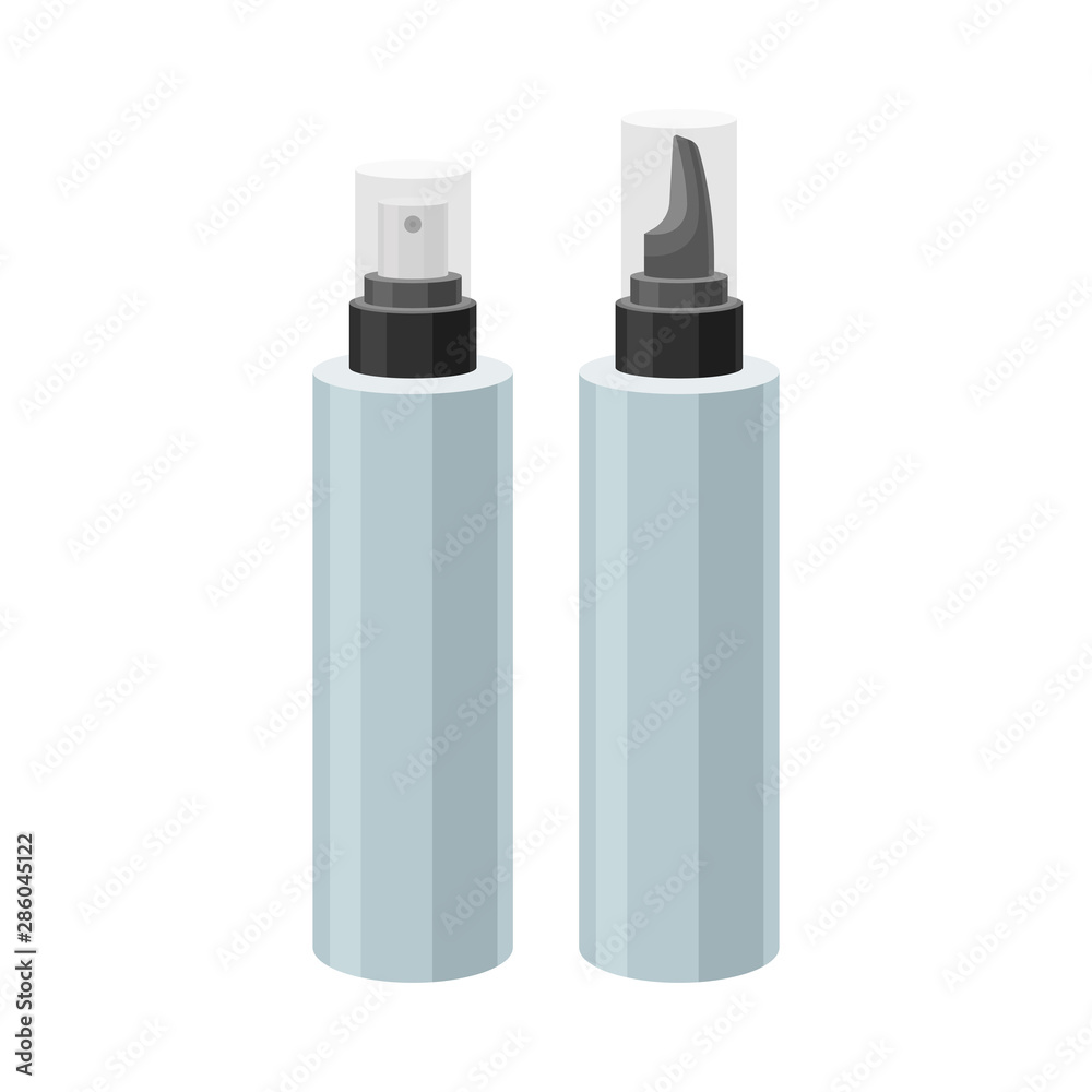 Two cans for styling hair. Vector illustration on a white background. Two cans for styling hair. Vector illustration on a white background.