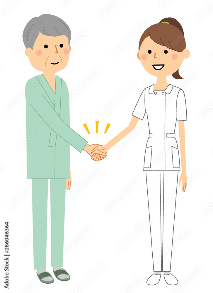 看護師 患者と握手 看護師 患者と握手