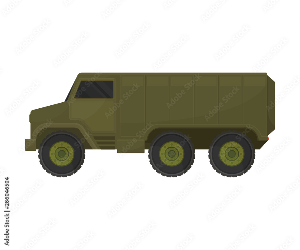 Military armored car. Vector illustration on a white background.