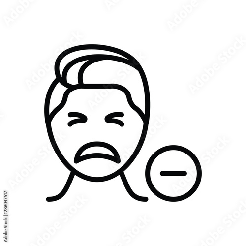 Black line icon for negative