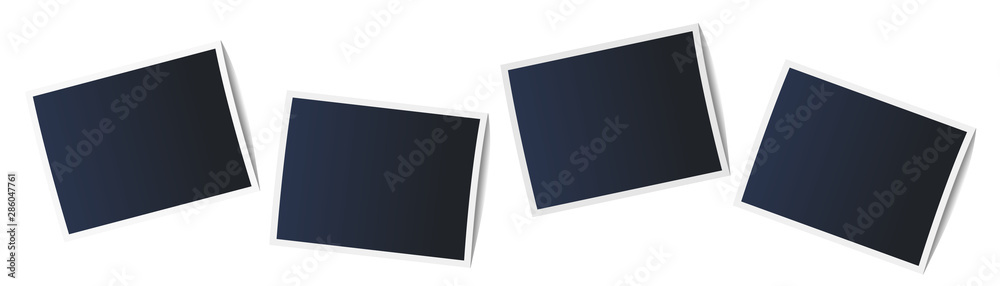 photo frames in realistic style on white background  - obrazy, fototapety, plakaty 