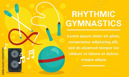 Modern rhythmic gymnastics concept banner. Flat illustration of modern rhythmic gymnastics vector concept banner for web design