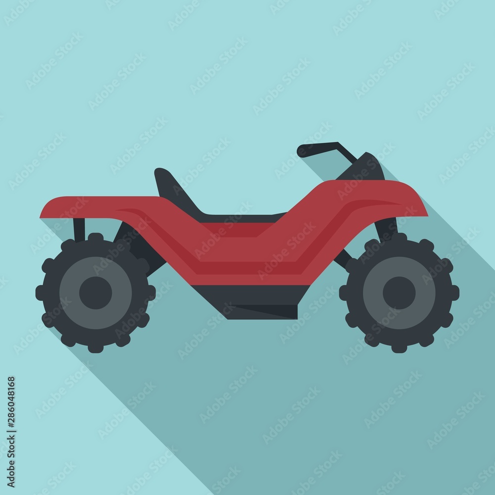 Long quad bike icon. Flat illustration of long quad bike vector icon for web design
