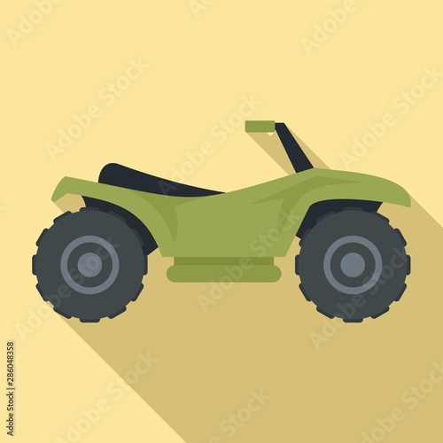 Terrain quad bike icon. Flat illustration of terrain quad bike vector icon for web design