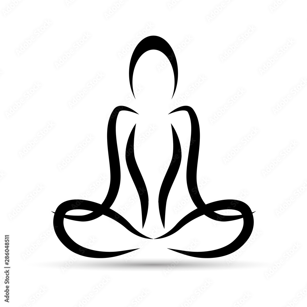 Yoga Lotus Position Padmasana Silhouette Black Stock Vector (Royalty Free)  776454337 | Shutterstock