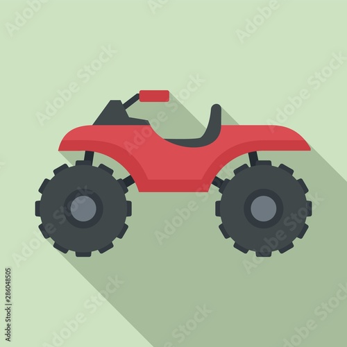 Hunter quad bike icon. Flat illustration of hunter quad bike vector icon for web design