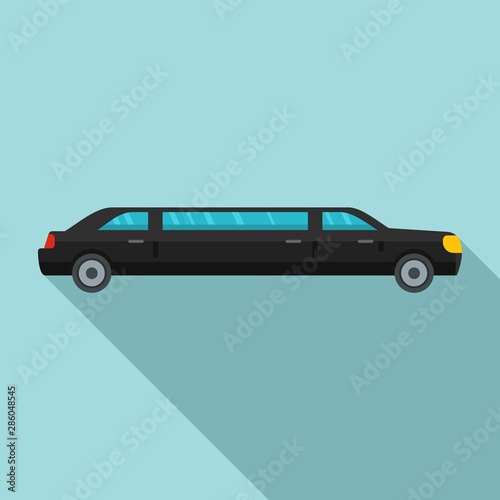 President limousine icon. Flat illustration of president limousine vector icon for web design