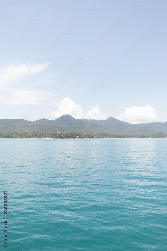 Looking at the Island drom the sea.