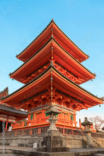 pagoda tower in Kiyomizu Temple in Kyoto Japan © leeyiutung