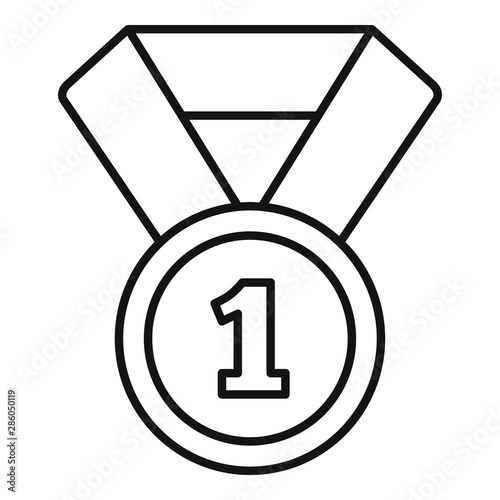 Biathlon gold medal icon. Outline biathlon gold medal vector icon for web design isolated on white background