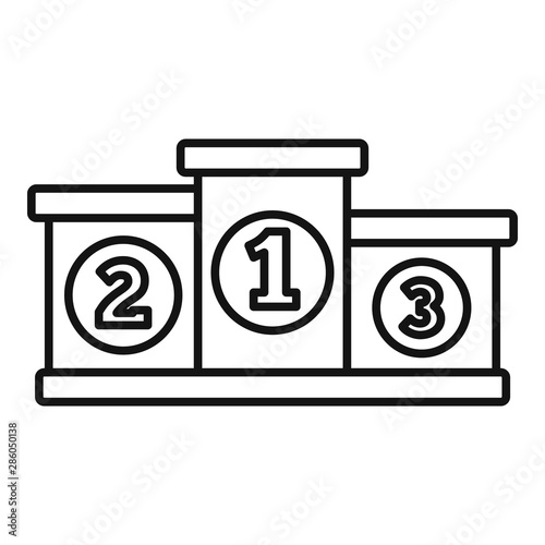 Biathlon podium icon. Outline biathlon podium vector icon for web design isolated on white background