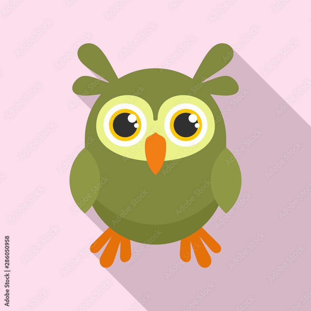 Wild owl icon. Flat illustration of wild owl vector icon for web design Wild owl icon. Flat illustration of wild owl vector icon for web design