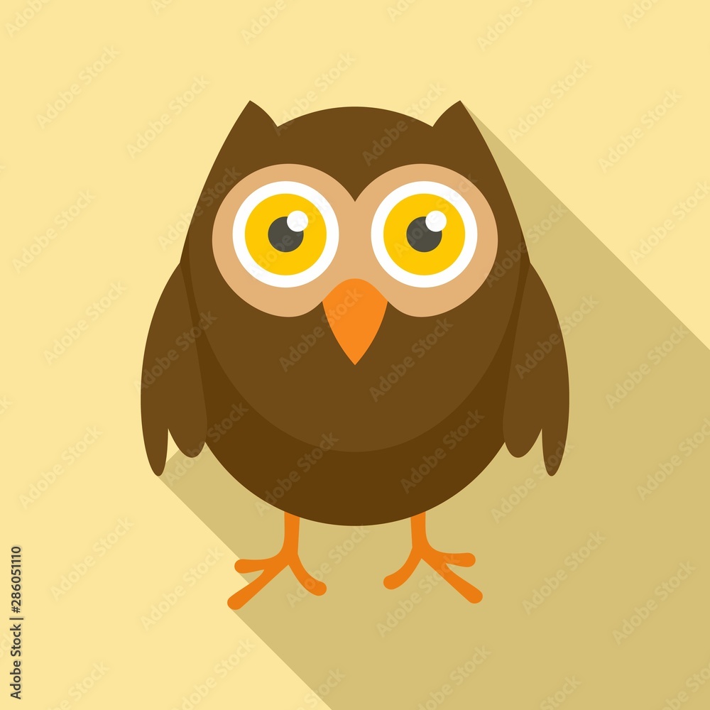 Wise owl icon. Flat illustration of wise owl vector icon for web design Wise owl icon. Flat illustration of wise owl vector icon for web design