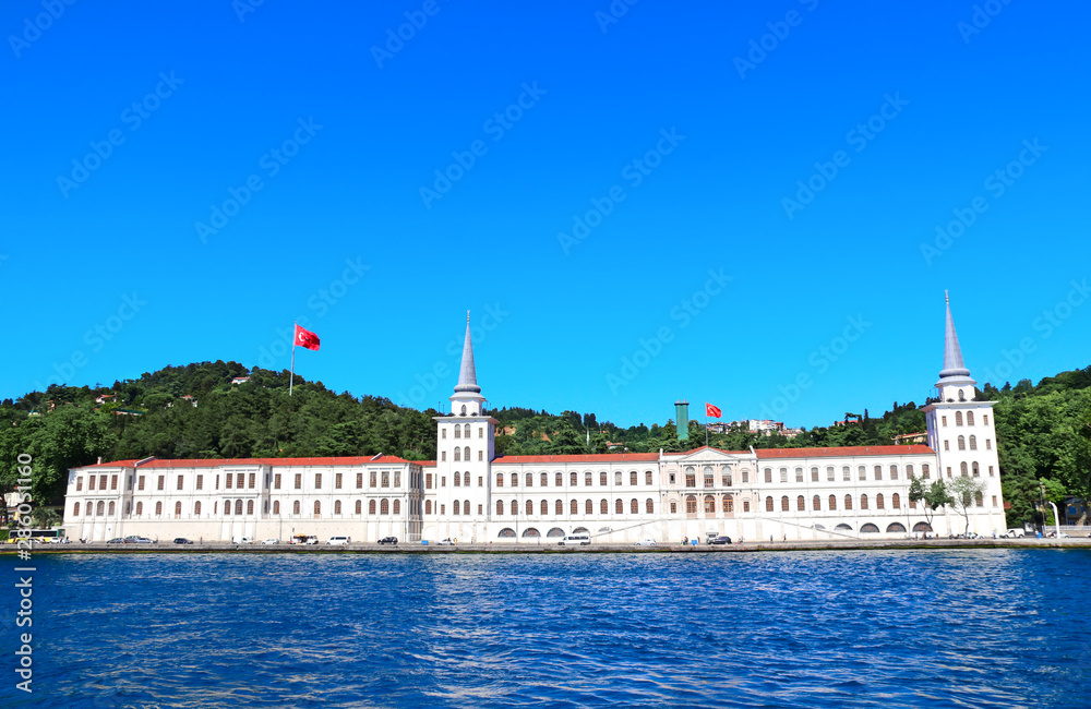 View from the Bosphorus to Kuleli Military High School, Istanbul, Turkey