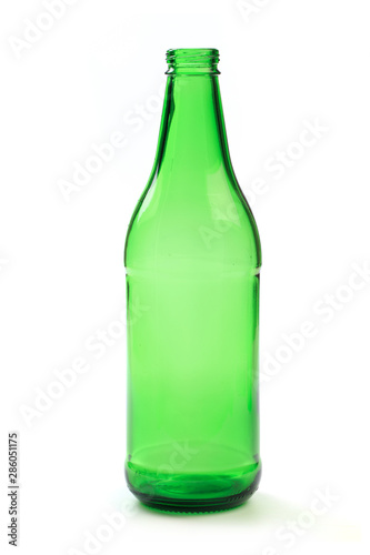 .empty beer bottle on a white background  - Image