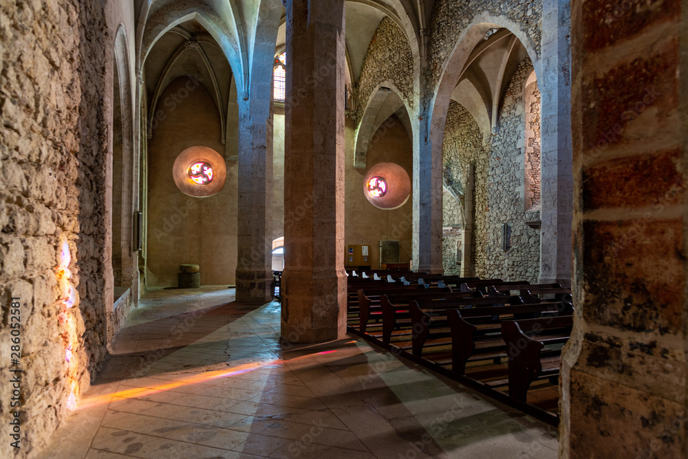 Church interior, Perouges, France