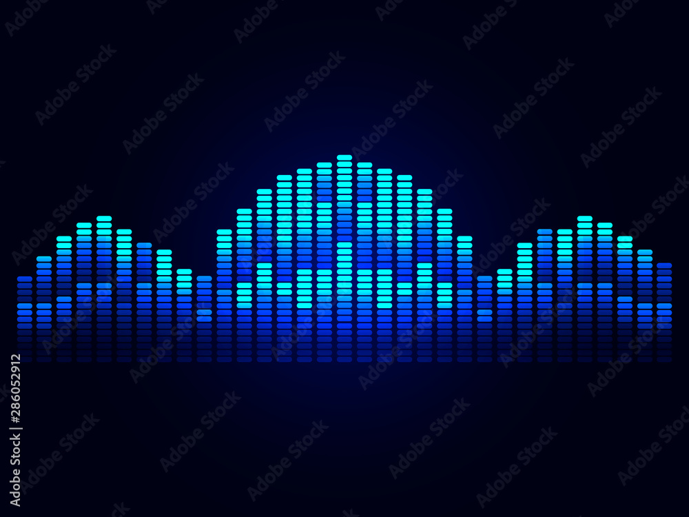 Music rainbow equalizer. Vector illustration for poster or card.