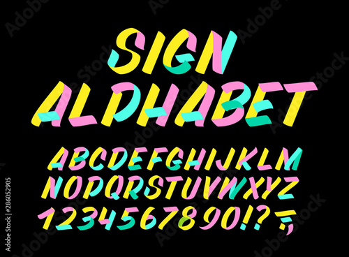 Hand drawn colorful typeface on black background. Brush sign painted vector characters: lowercase and uppercase. Typography alphabet for your designs: logo, typeface, card