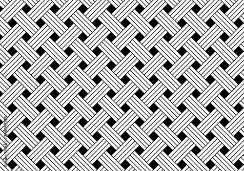 Geometric seamless black and white weave pattern background. Abstract striped geometric modern stylish texture.