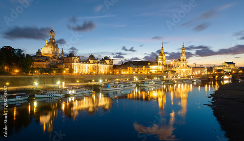 Dresden, Saxony, Germany-June 2017: panorama of the reconstructed historic part of the city