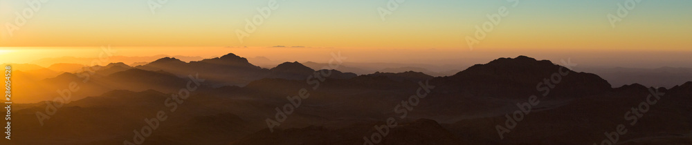 Amazing Sunrise at Sinai Mountain, Beautiful dawn in Egypt, Beautiful view from the mountain Amazing Sunrise at Sinai Mountain, Beautiful dawn in Egypt, Beautiful view from the mountain