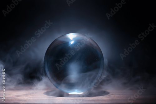 Crystal ball to predict the fate. Guessing for the future. photo