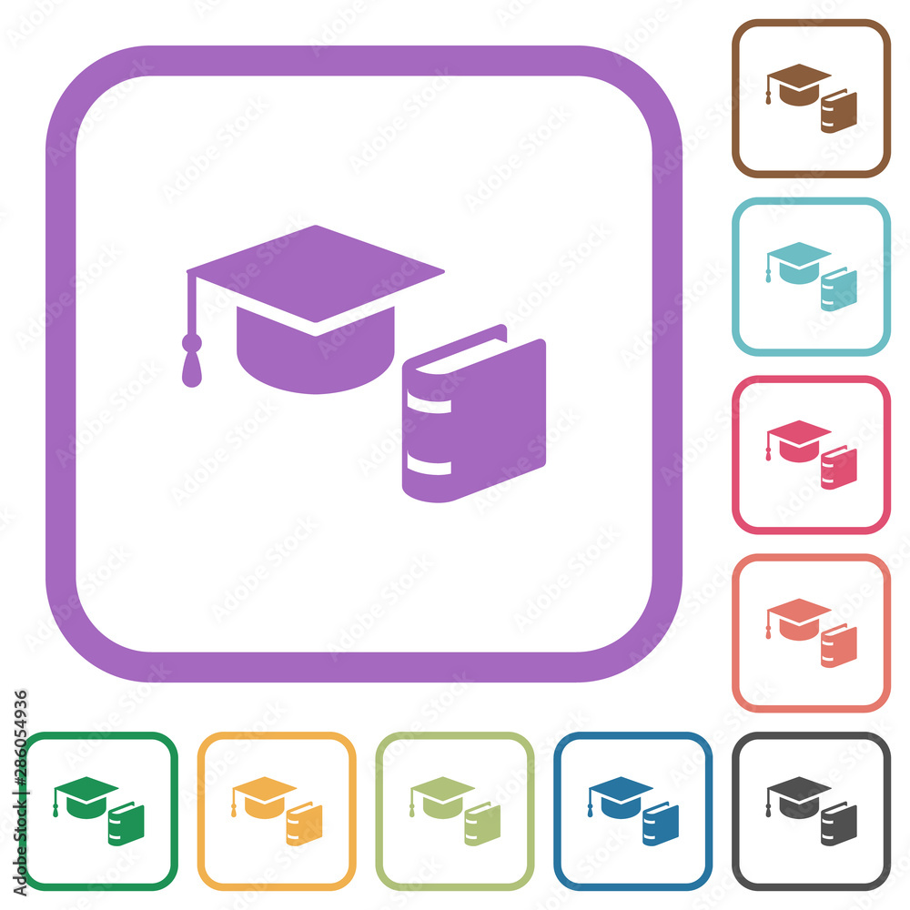 Graduation cap with book simple icons Graduation cap with book simple icons