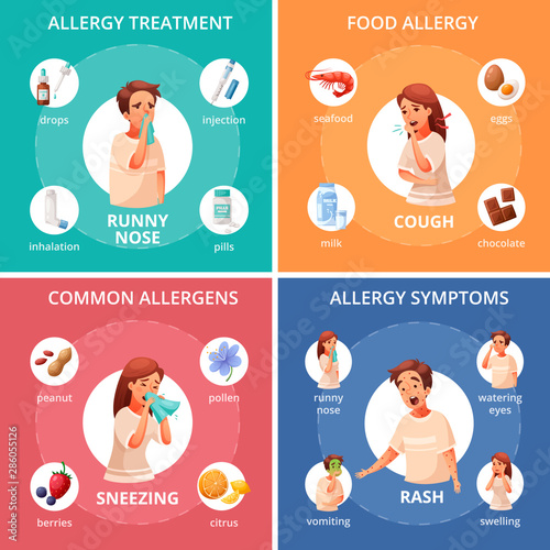 Allergy Concept Icons Set
