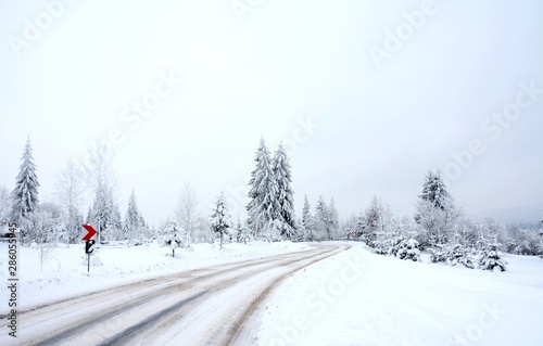 winter landscapes in the Bucin pass, Harghita county - Romania